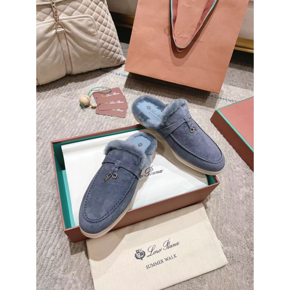 Loro Piana summer walks half slipper fur 35-45 Shoes