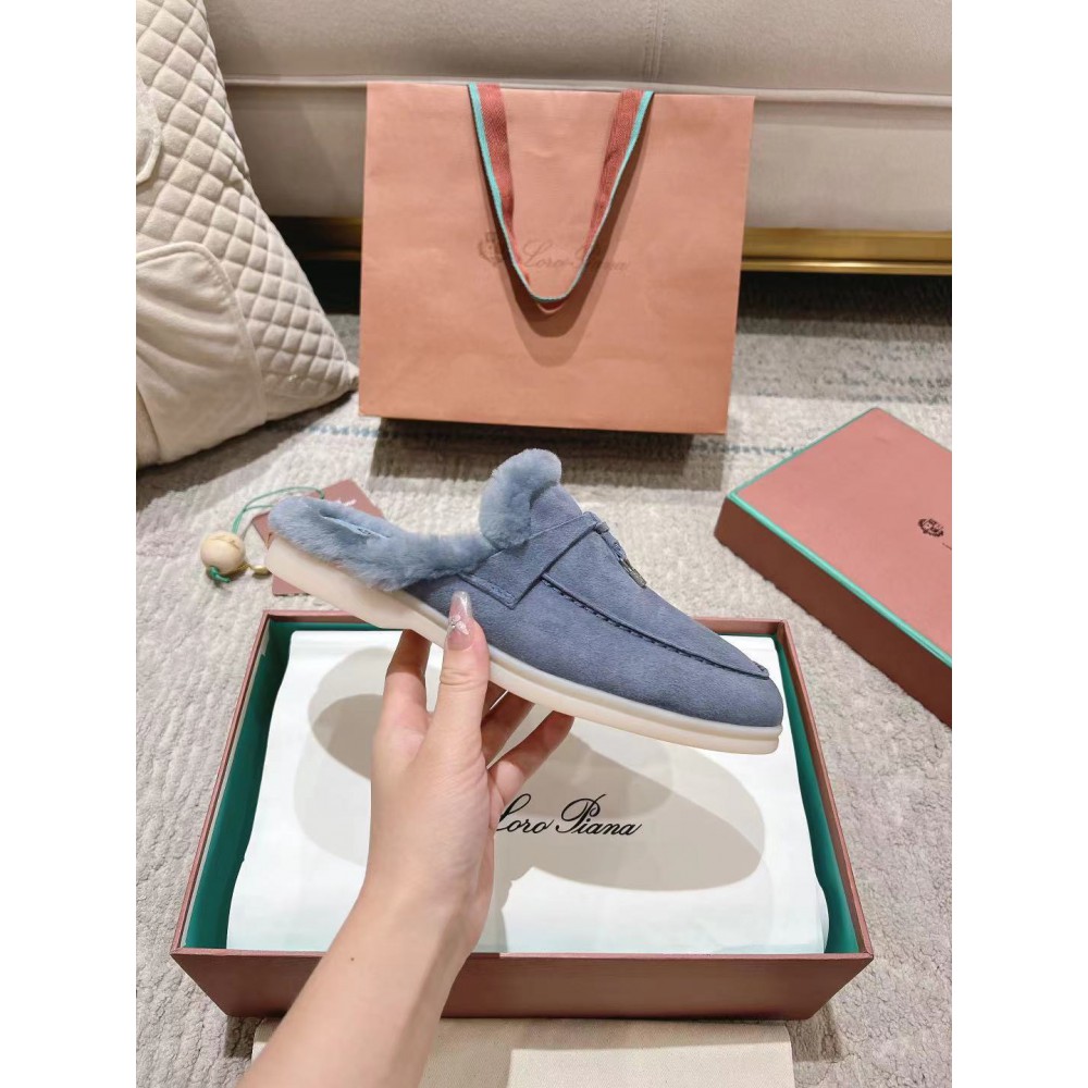 Loro Piana summer walks half slipper fur 35-45 Shoes