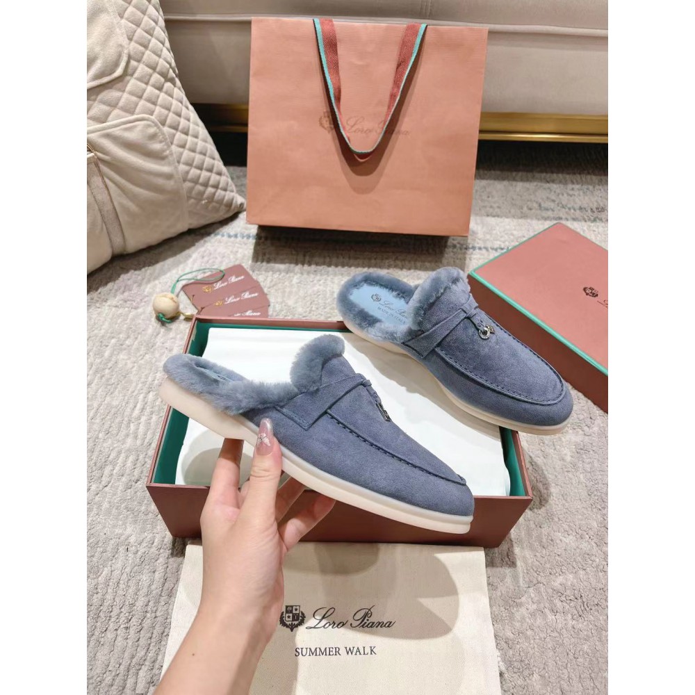 Loro Piana summer walks half slipper fur 35-45 Shoes