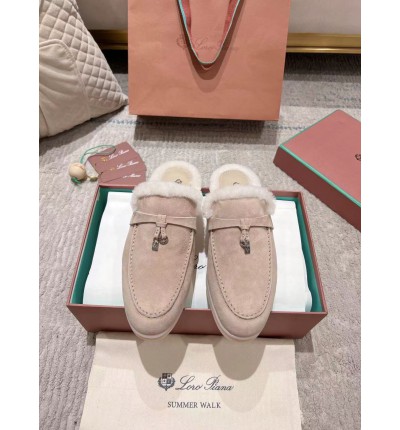 Loro Piana summer walks half slipper fur 35-45
