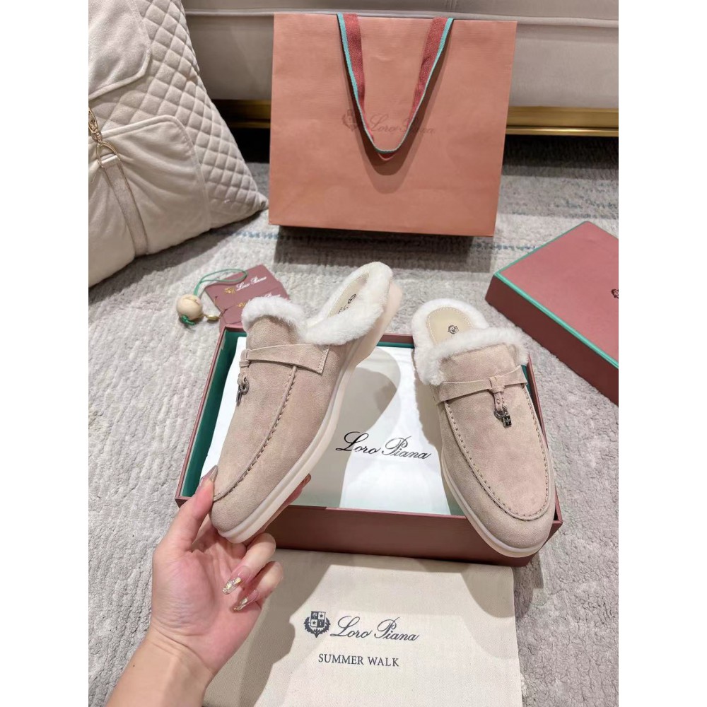 Loro Piana summer walks half slipper fur 35-45 Shoes