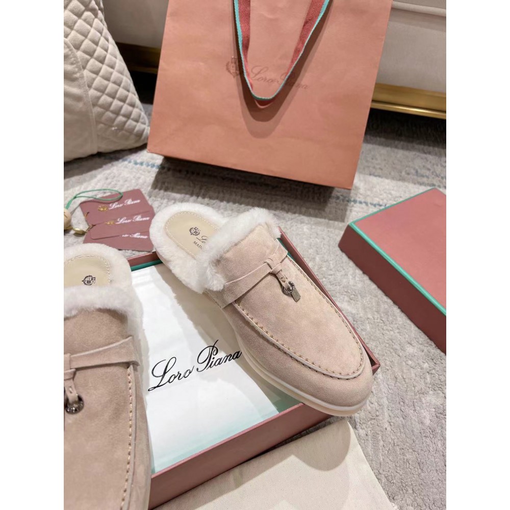 Loro Piana summer walks half slipper fur 35-45 Shoes