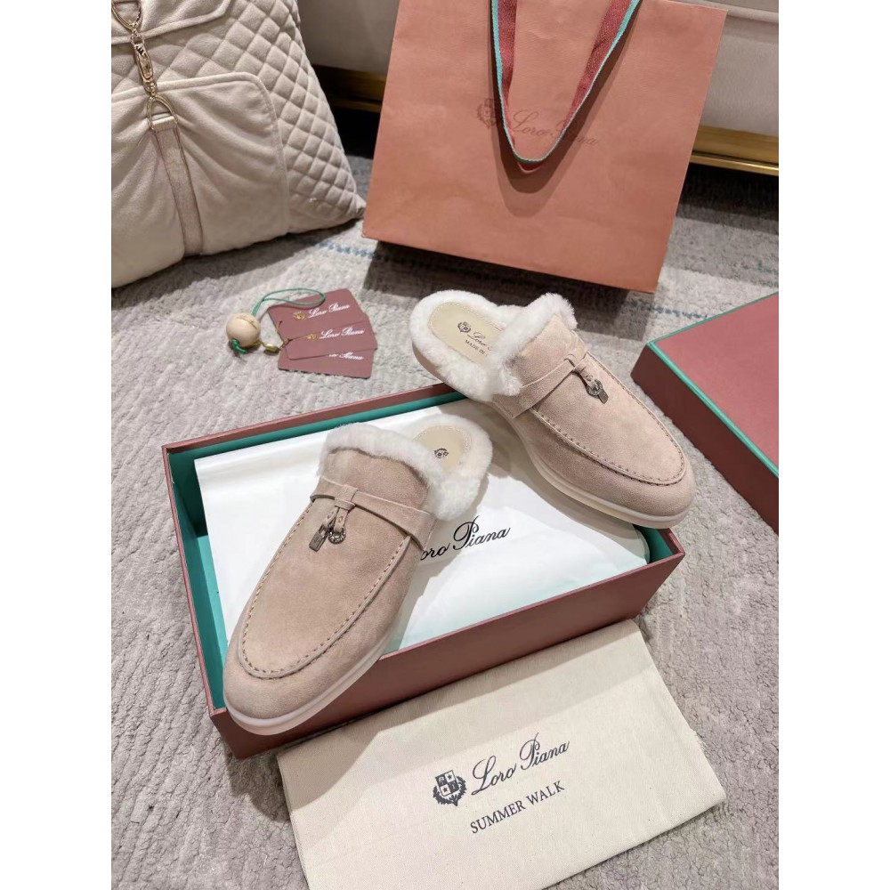 Loro Piana summer walks half slipper fur 35-45 Shoes
