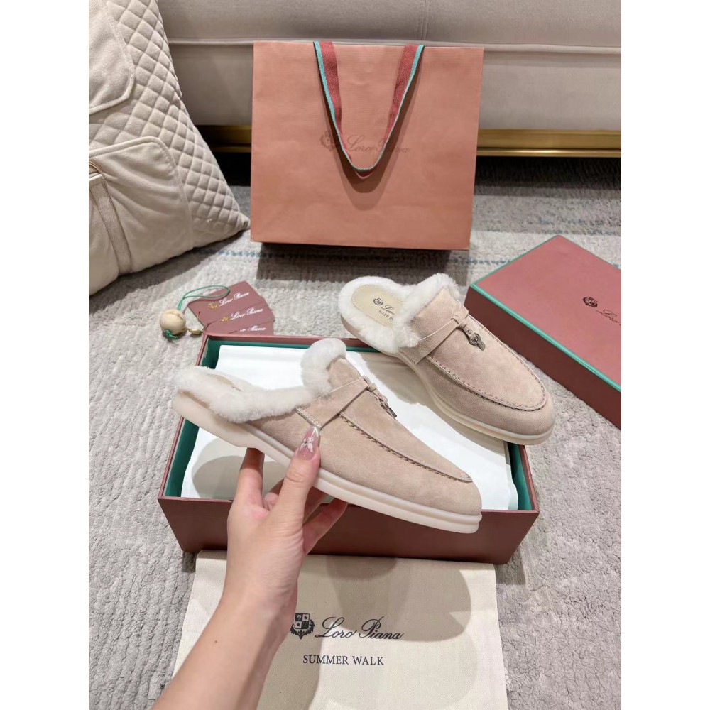 Loro Piana summer walks half slipper fur 35-45 Shoes