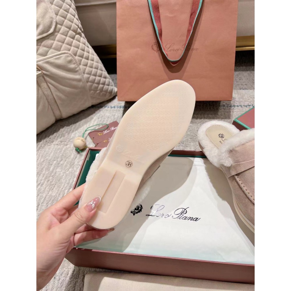Loro Piana summer walks half slipper fur 35-45 Shoes