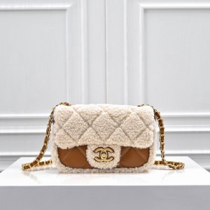 Chanel classic flap bag shearling 12x18x6cm Bags
