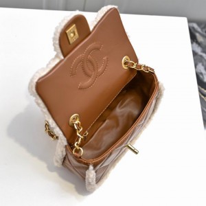 Chanel classic flap bag shearling 12x18x6cm Bags