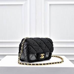 Chanel classic flap bag shearling 12x18x6cm Bags