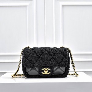 Chanel classic flap bag shearling 12x18x6cm Bags