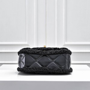 Chanel classic flap bag shearling 12x18x6cm Bags