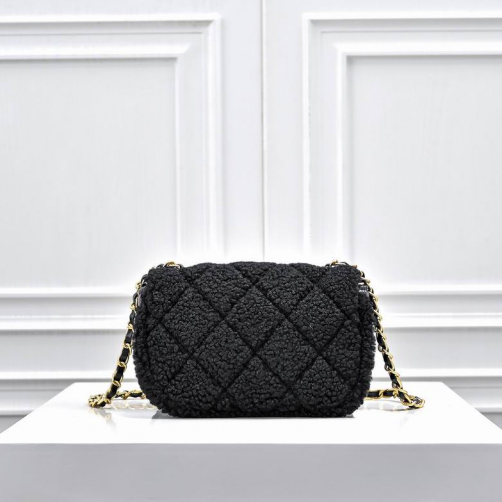 Chanel classic flap bag shearling 12x18x6cm Bags