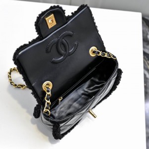 Chanel classic flap bag shearling 12x18x6cm Bags
