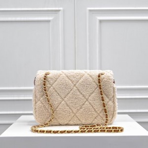 Chanel classic flap bag shearling 16x23.5x7.5cm Bags