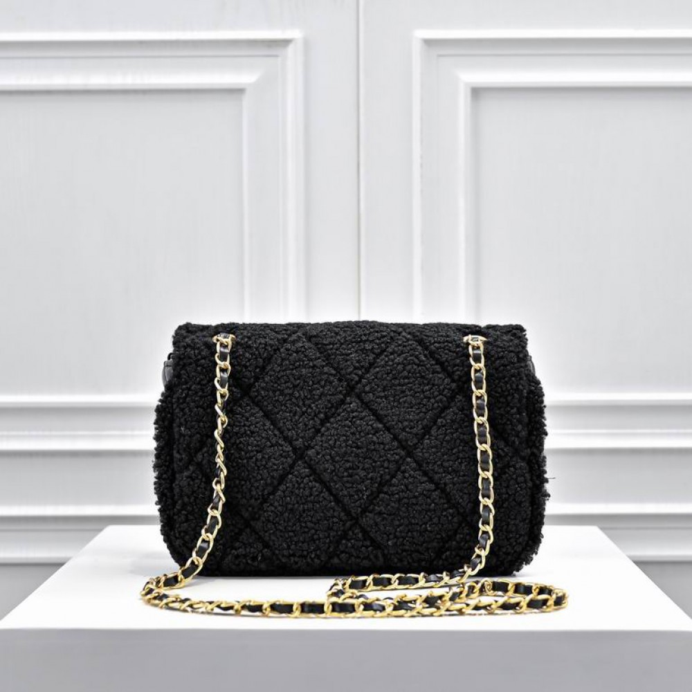 Chanel classic flap bag shearling 16x23.5x7.5cm Bags