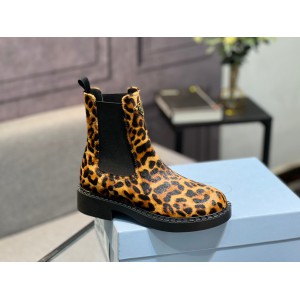 Prada leopard Printed leather Chelsea boots 35-44 Shoes
