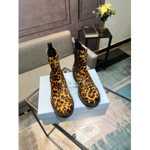 Prada leopard Printed leather Chelsea boots 35-44 Shoes