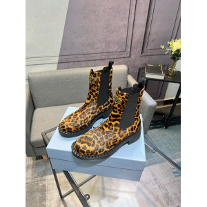 Prada leopard Printed leather Chelsea boots 35-44 Shoes