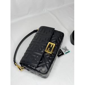 Fendi Baguette 26x5x15cm black leather Προσφορές