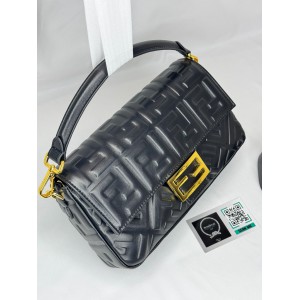Fendi Baguette 26x5x15cm black leather Προσφορές
