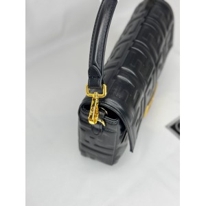 Fendi Baguette 26x5x15cm black leather Προσφορές