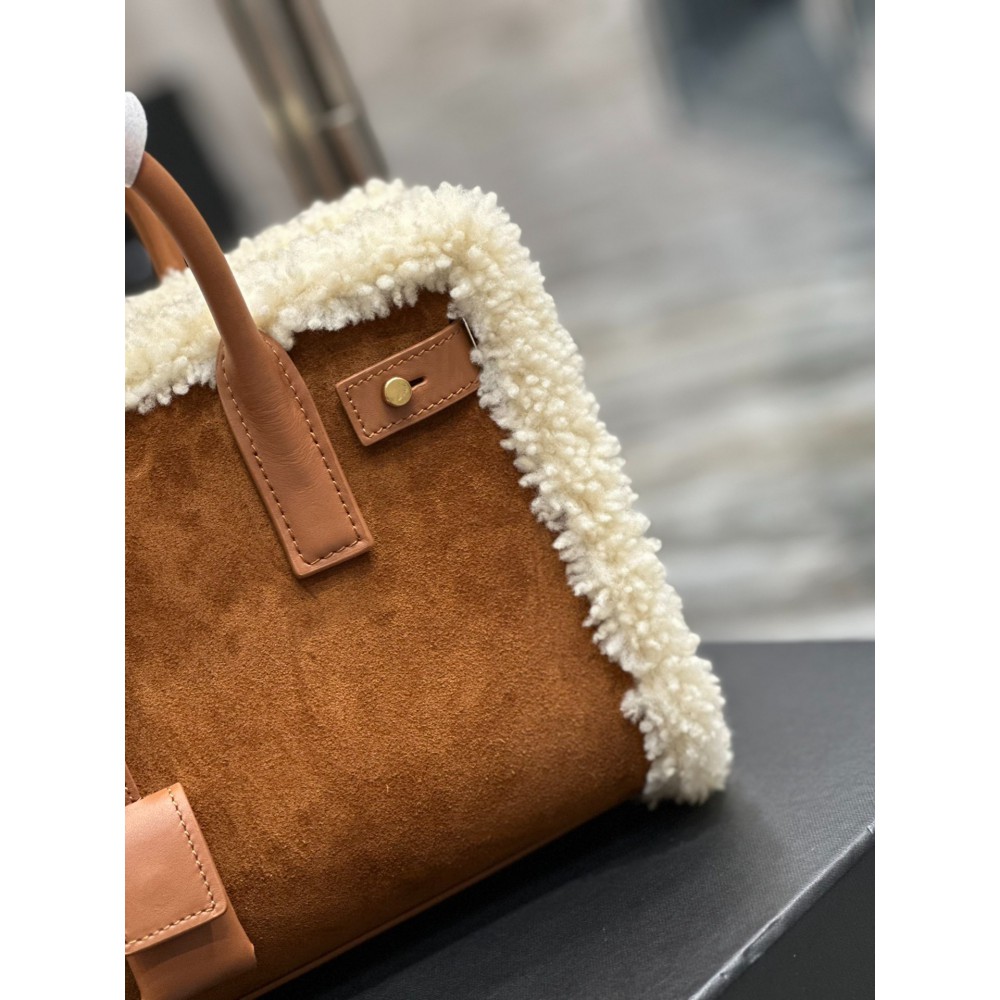Ysl sac de jour 22x18x10.5cm nano suede shearling Bags