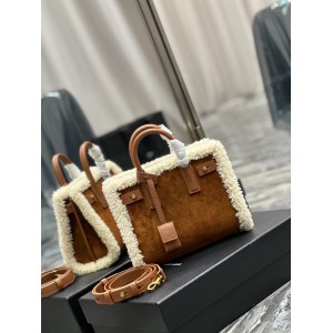 Ysl sac de jour 22x18x10.5cm nano suede shearling Bags