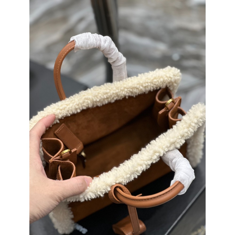 Ysl sac de jour 22x18x10.5cm nano suede shearling Bags