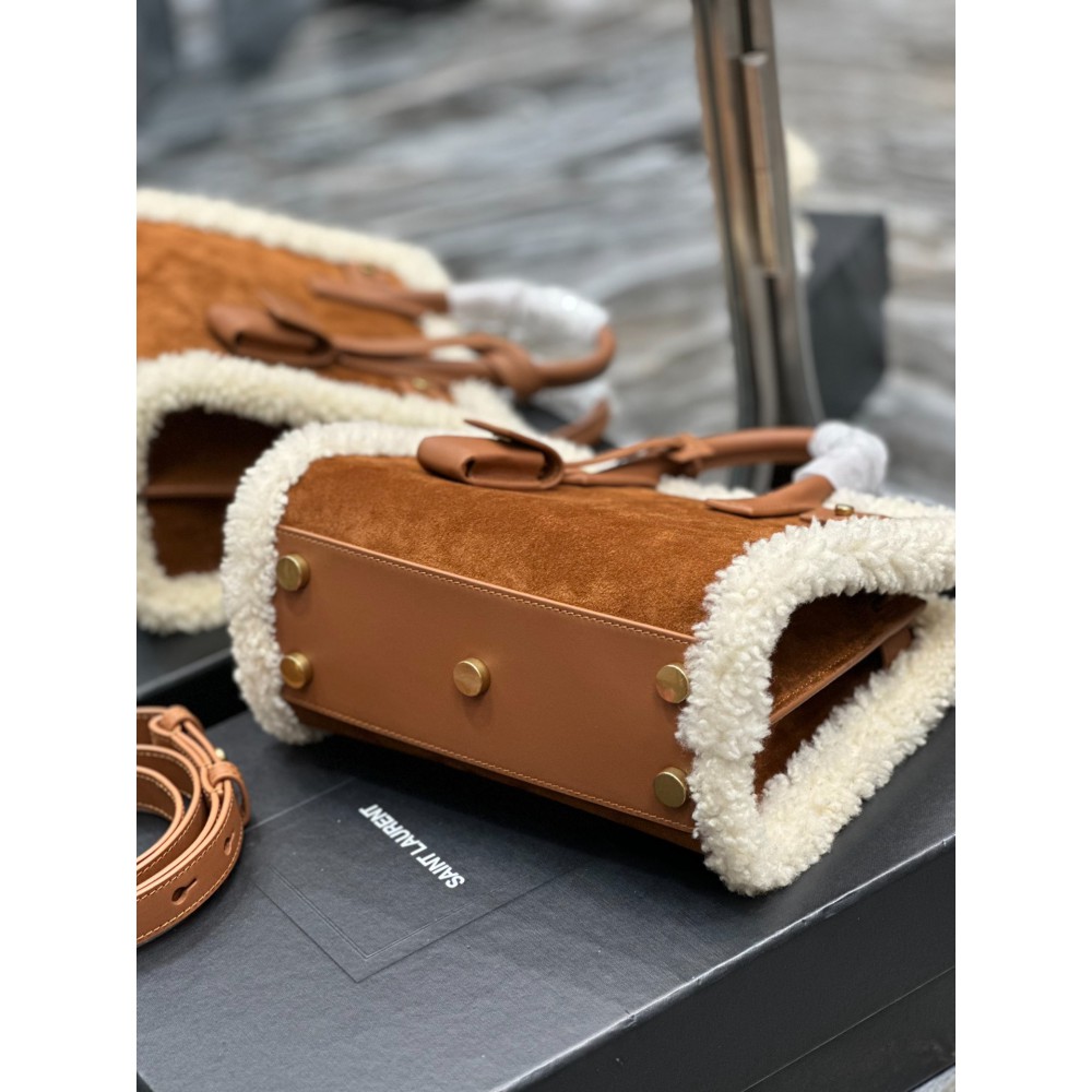 Ysl sac de jour 22x18x10.5cm nano suede shearling Bags