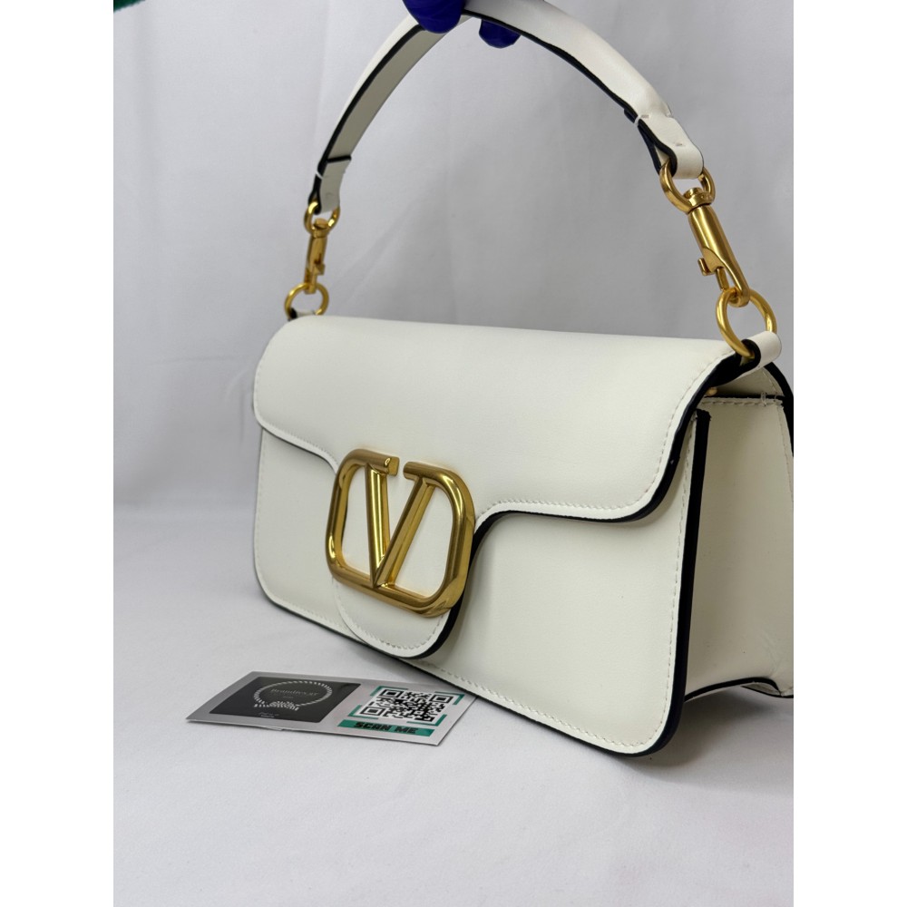 Valentino loco shoulder bag 27x13 white leather 100% Bags