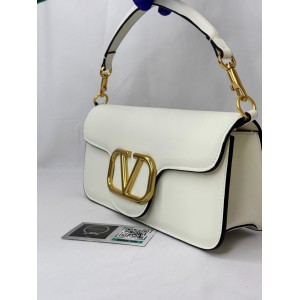 Valentino loco shoulder bag 27x13 white leather 100% Bags