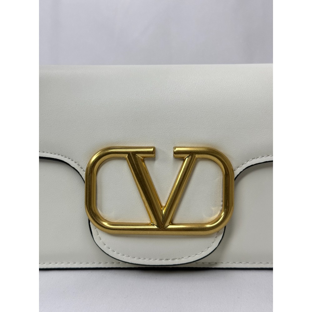 Valentino loco shoulder bag 27x13 white leather 100% Bags