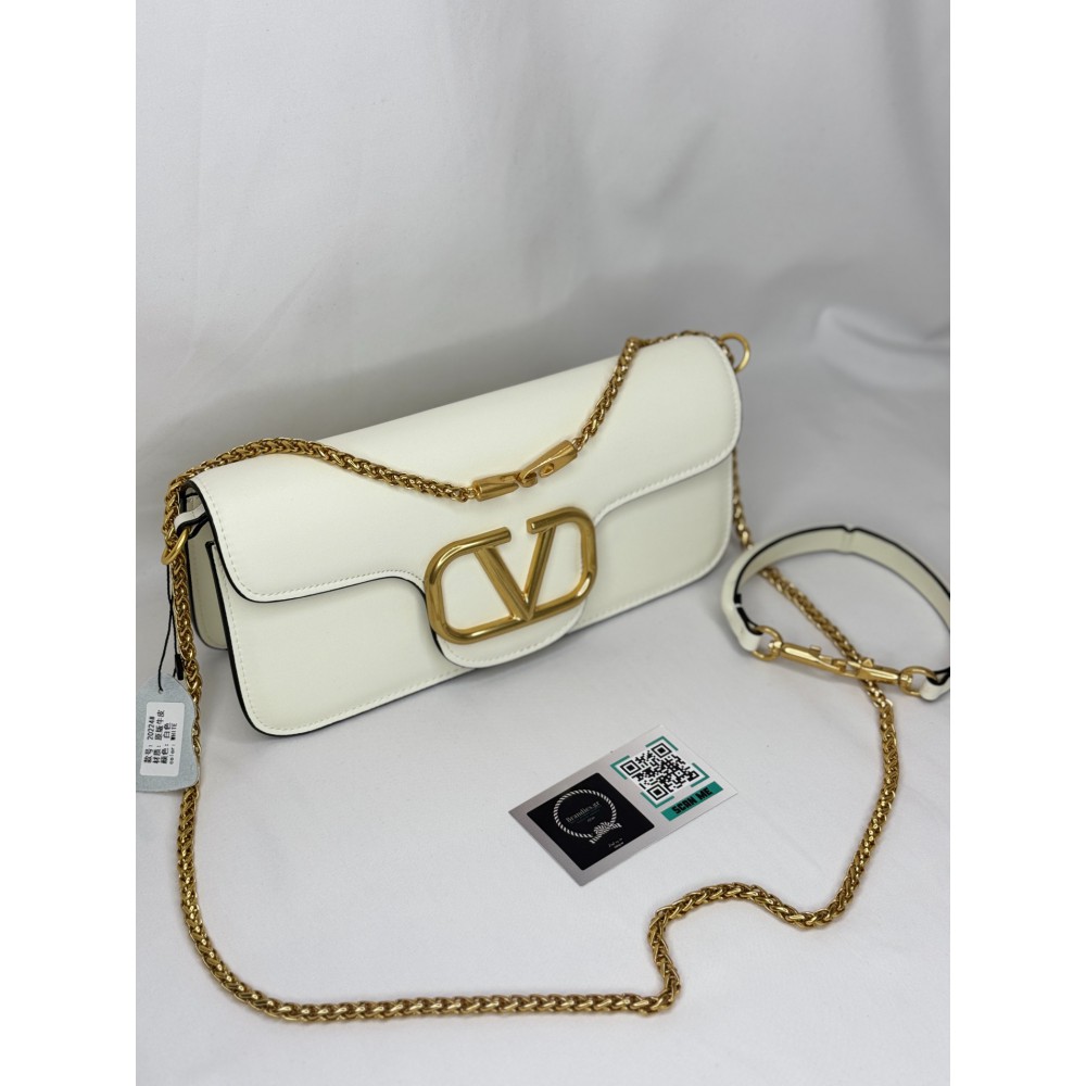 Valentino loco shoulder bag 27x13 white leather 100% Bags