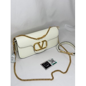 Valentino loco shoulder bag 27x13 white leather 100% Bags