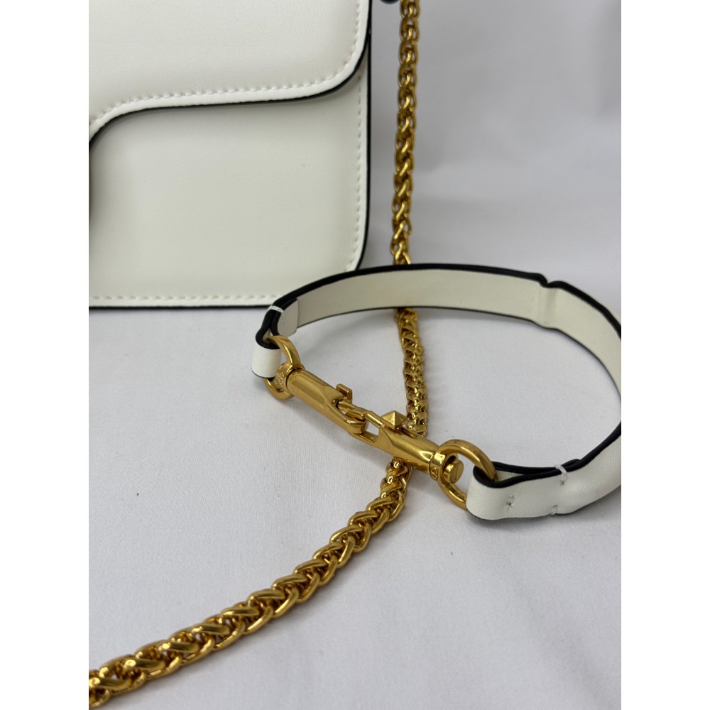 Valentino loco shoulder bag 27x13 white leather 100% Bags