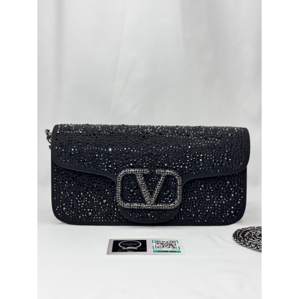 Valentino loco shoulder bag black crystals 27x13x6cm Bags