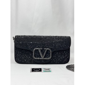 Valentino loco shoulder bag black crystals 27x13x6cm Bags