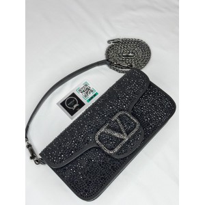 Valentino loco shoulder bag black crystals 27x13x6cm Bags