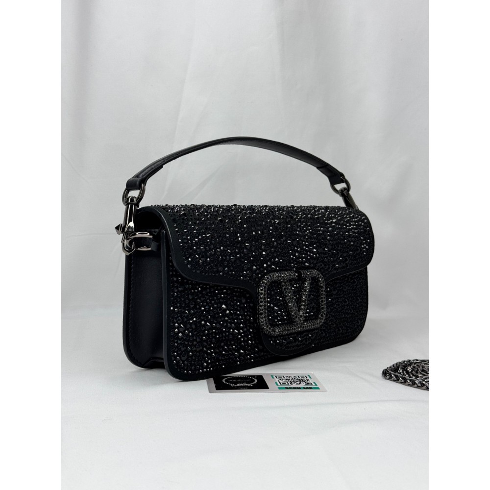 Valentino loco shoulder bag black crystals 27x13x6cm Bags