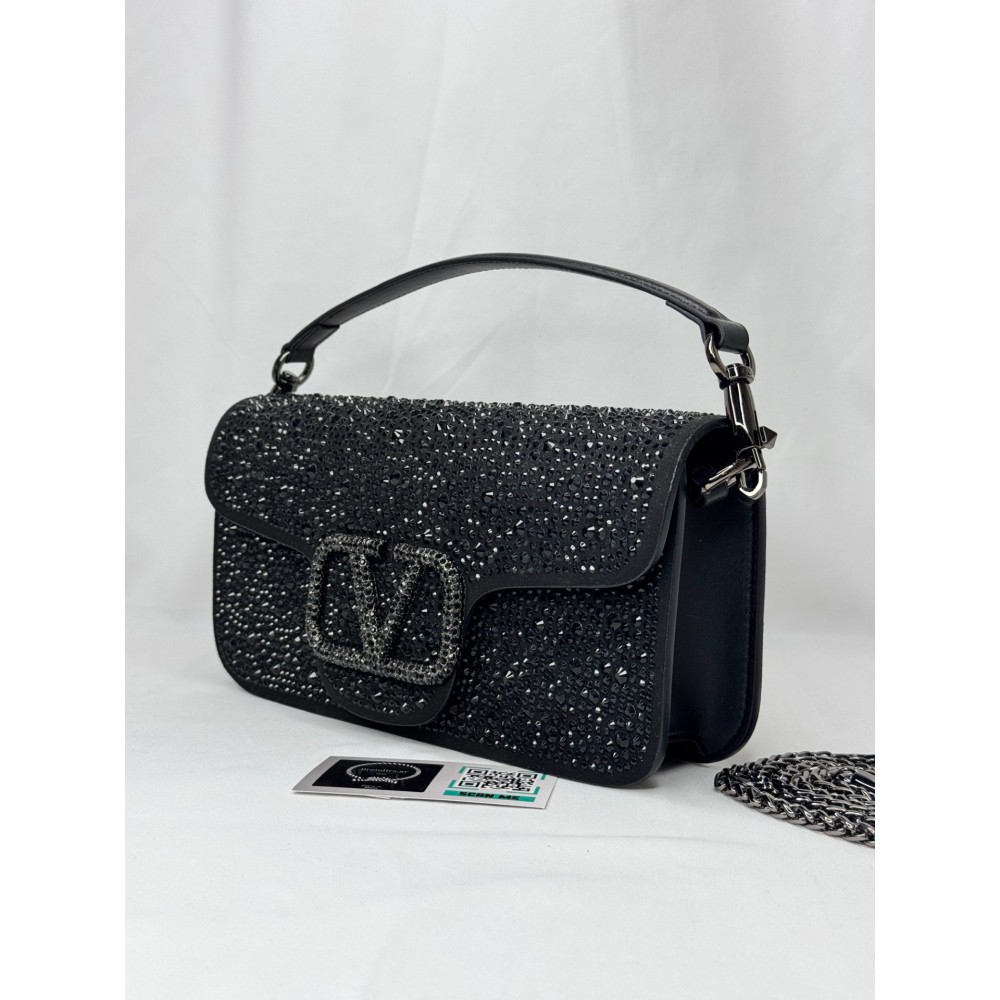 Valentino loco shoulder bag black crystals 27x13x6cm Bags