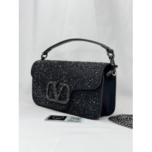 Valentino loco shoulder bag black crystals 27x13x6cm Bags