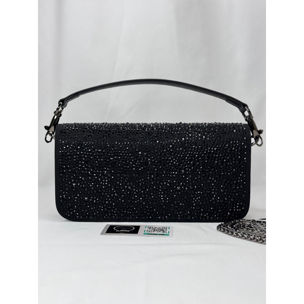 Valentino loco shoulder bag black crystals 27x13x6cm Bags