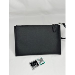 Prada logo plaque clutch saffiano leather 28x20cm Προσφορές