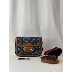 Gucci horsebit 1955 denim bag 20.5x15x6cm Bags