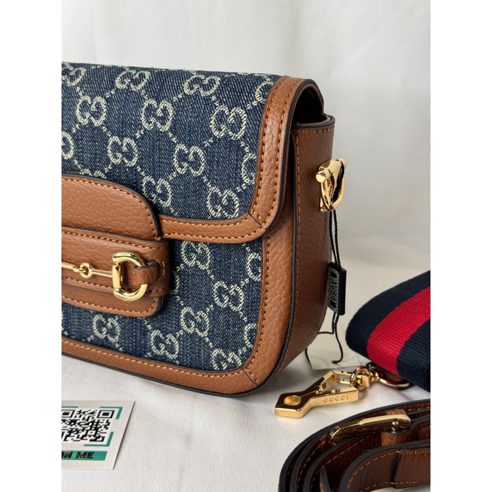 Gucci horsebit 1955 denim bag 20.5x15x6cm Bags