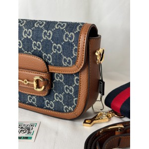 Gucci horsebit 1955 denim bag 20.5x15x6cm Bags