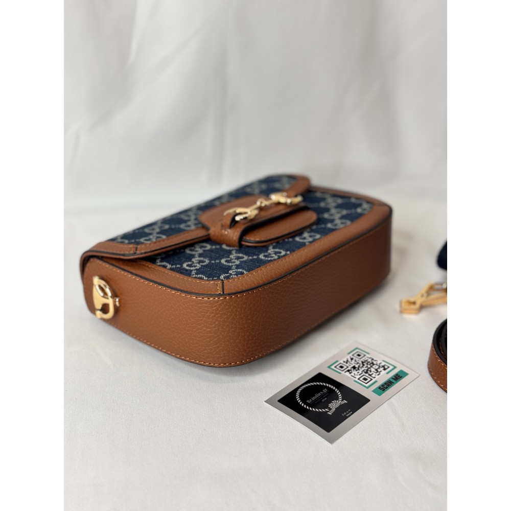Gucci horsebit 1955 denim bag 20.5x15x6cm Bags