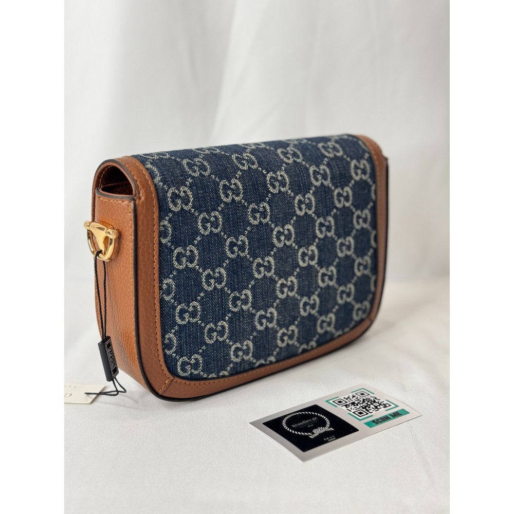 Gucci horsebit 1955 denim bag 20.5x15x6cm Bags