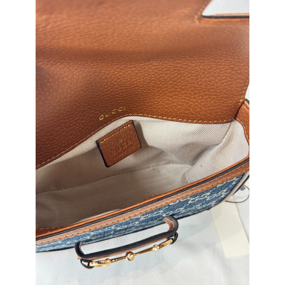 Gucci horsebit 1955 denim bag 20.5x15x6cm Bags
