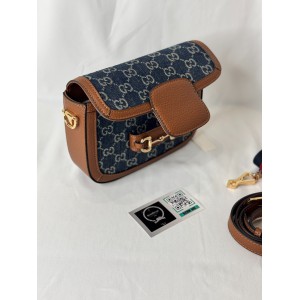 Gucci horsebit 1955 denim bag 20.5x15x6cm Bags