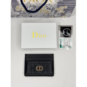 Dior caro card holder 10.5x7.5cm cannage calfskin Accesories